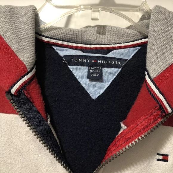 Host Pick! 💥💥💥 Tommy Hilfiger Boys M (12-14) Tricolor Blend Hoodie Jacket - Picture 3 of 8